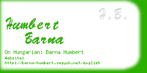 humbert barna business card